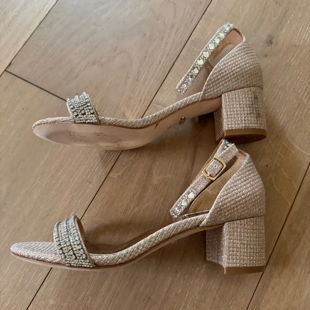 Badgley Mischka Women's Ornamented Sandal Heel 6 1/2